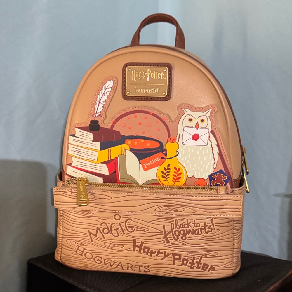 Loungefly Tan Harry Potter Illustrated Mini Backpack